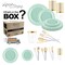 Turquoise Vintage Disposable Plastic Tableware Set (60 Settings)